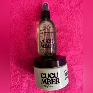 Victoria Secret PINK Cucumber Refresher Body Scrub  Top it with Hair n Body Mist